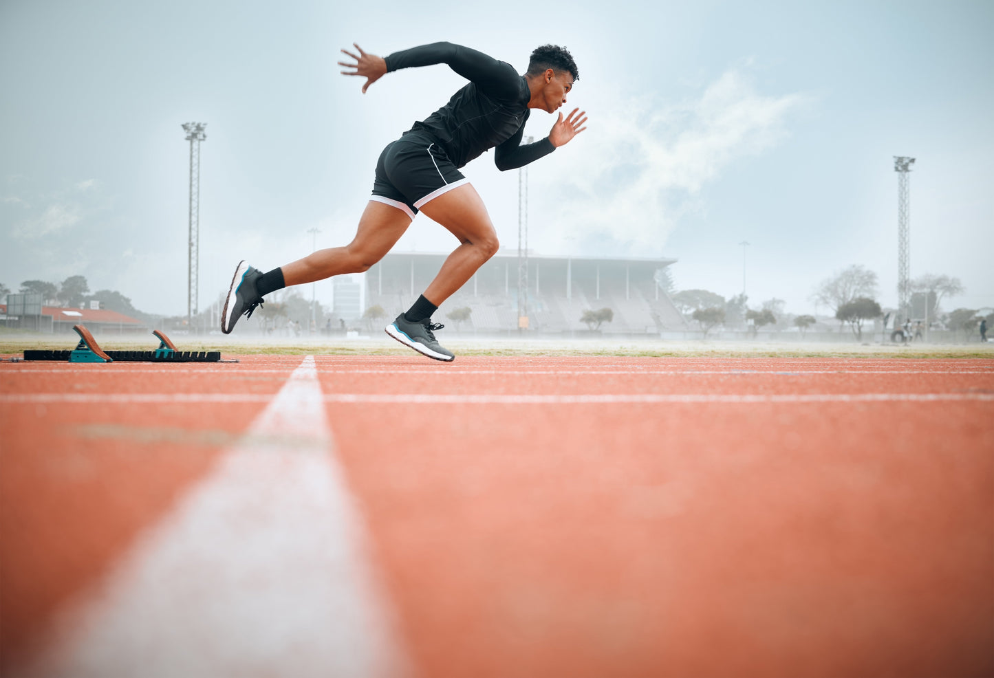 runner on athletics track