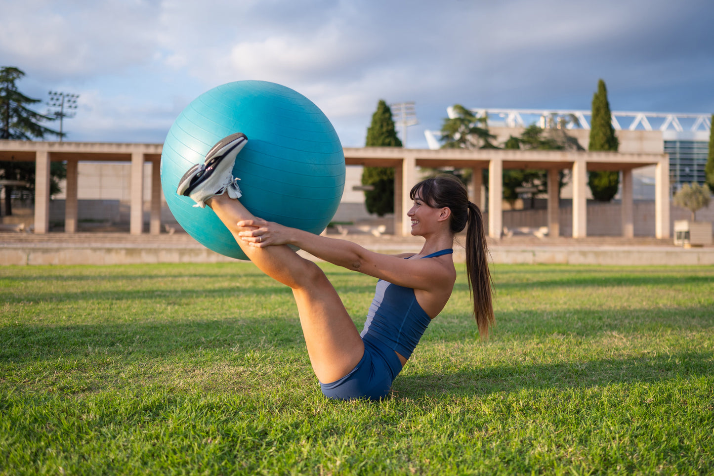 woman exercising in the park