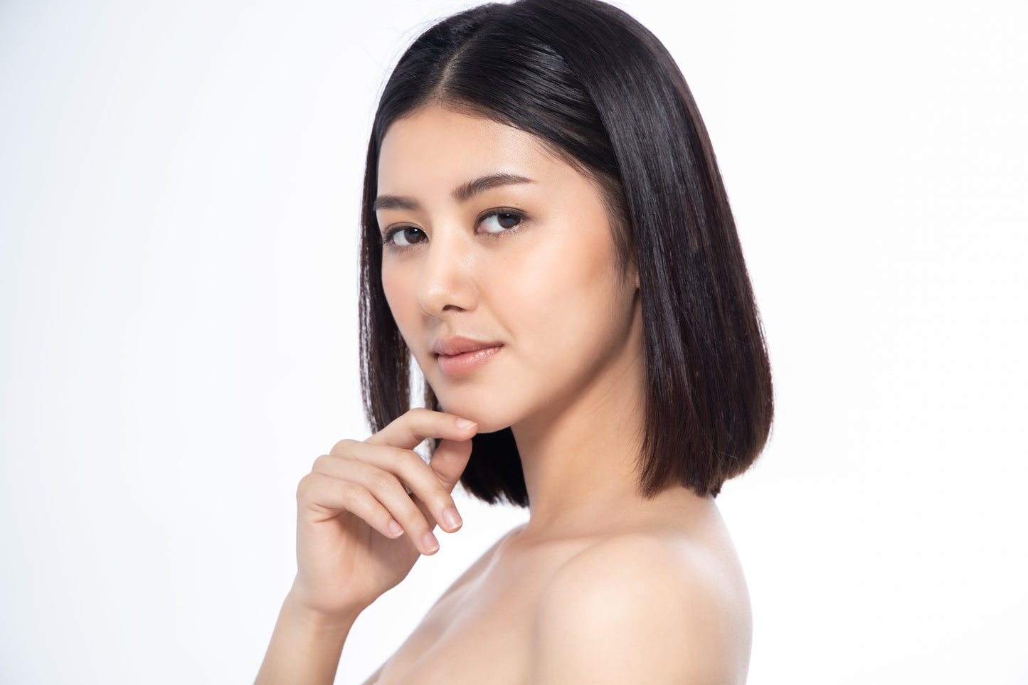 beautiful woman in thoughtful reflection