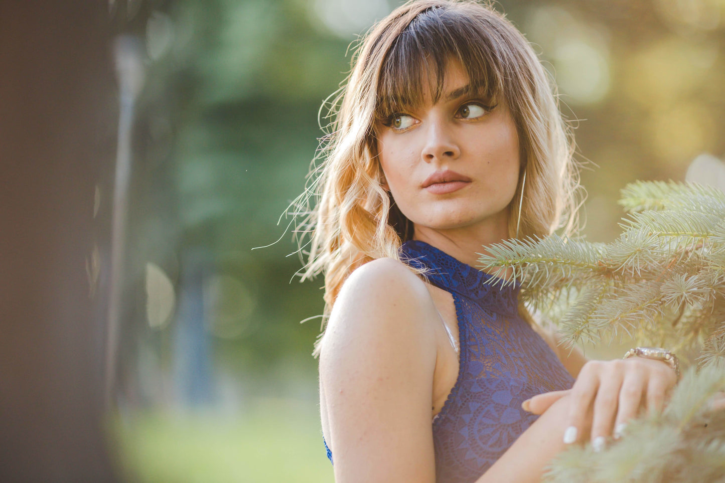 beautiful woman at park