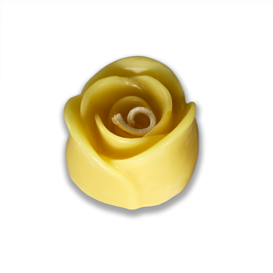 Large Rose Beeswax Candle