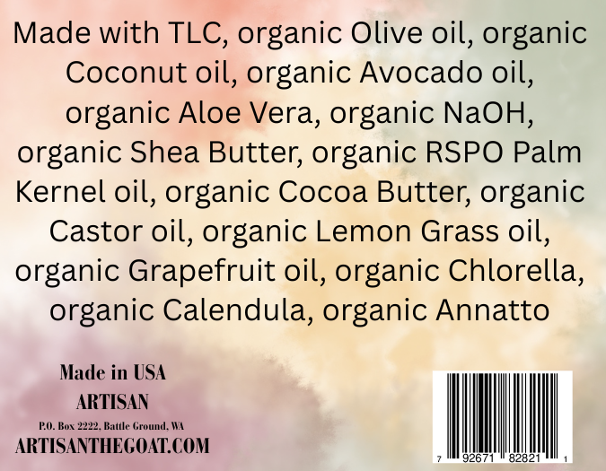 Organic Lively Lemon Grass Goat Milk Soap