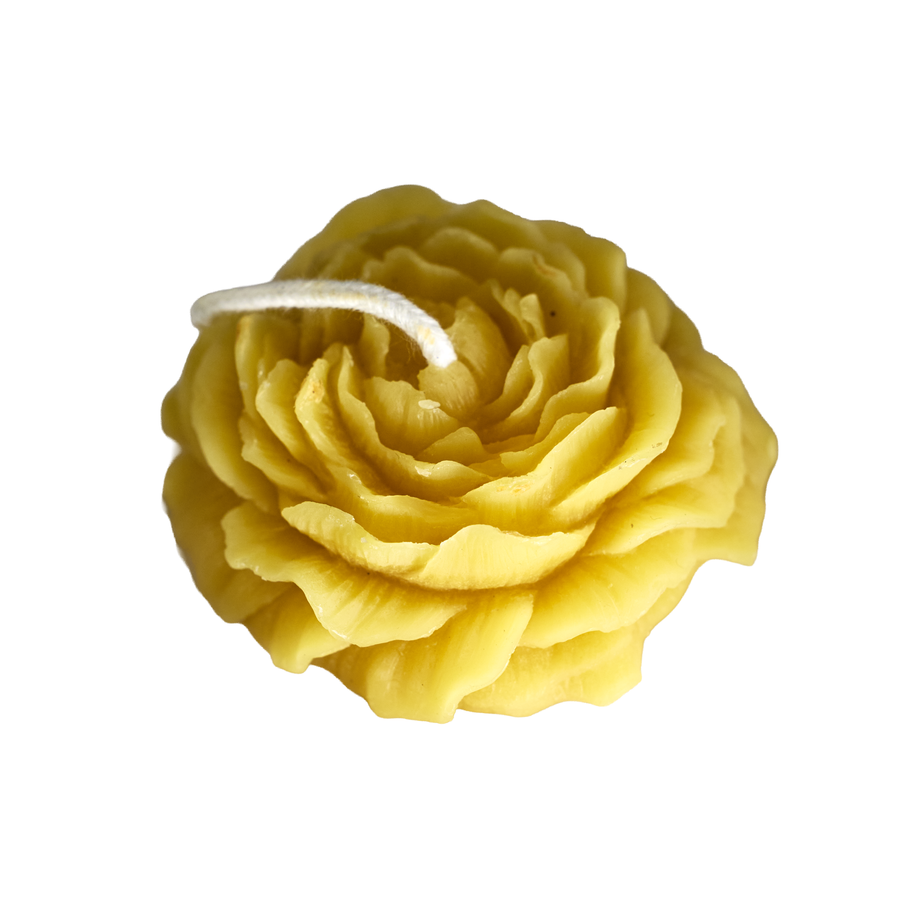 Beeswax Peony Candle